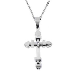 Ατσάλινος ανδρικός σταυρός με αλυσίδα